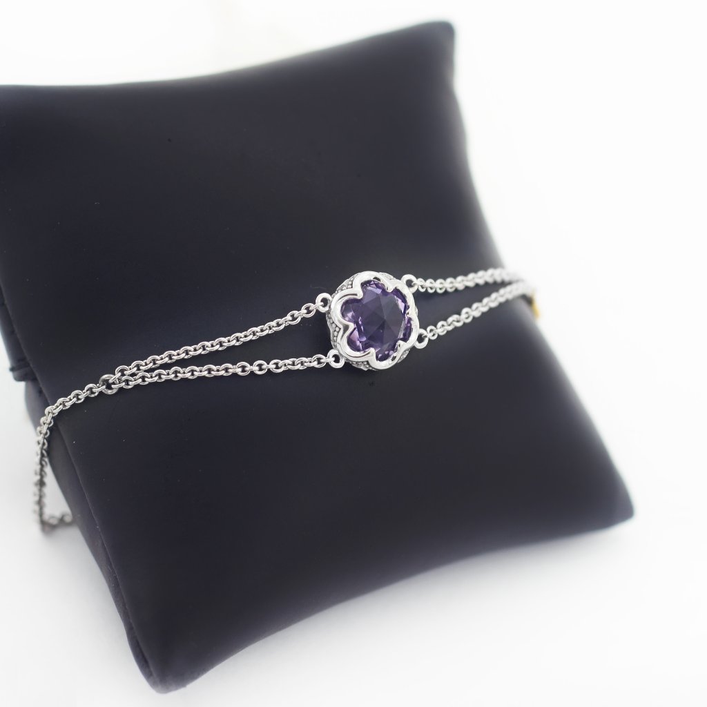 Tacori Silver 925 Sonoma Skies 12mm Amethyst Bracelet